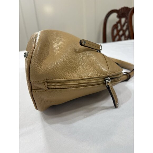 Tignanello Mini Dome Satchel Tan Genuine Leather Top Handle Bag - Picture 9 of 16